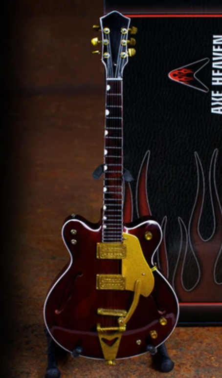 THE BEATLES - GEORGE HARRISON - ROSEWOOD HOLLOW BODY MINI GUITAR