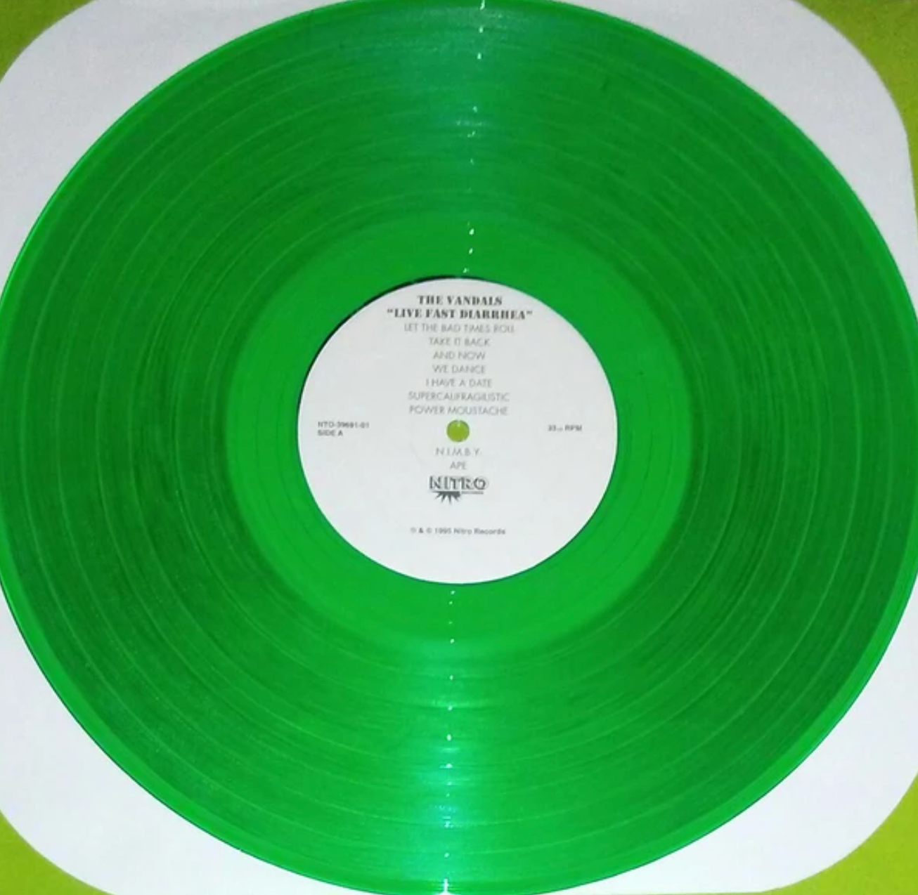 THE VANDALS 'LIVE FAST DIARRHEA' LP - GREEN