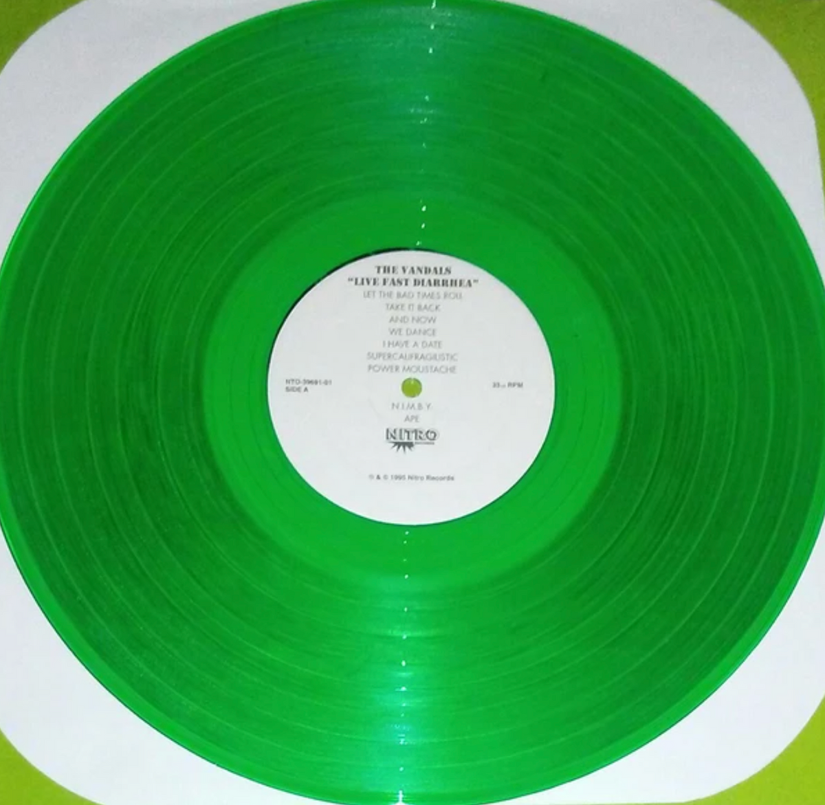 THE VANDALS 'LIVE FAST DIARRHEA' LP - GREEN
