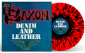 SAXON 'DENIM AND LEATHER' LP - RED/BLACK/SPLATTER