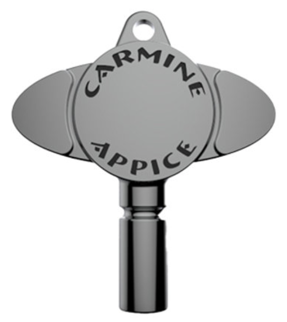 CARMINE APPICE COLLECTIBLE SIGNATURE DRUM KEY - CHROME