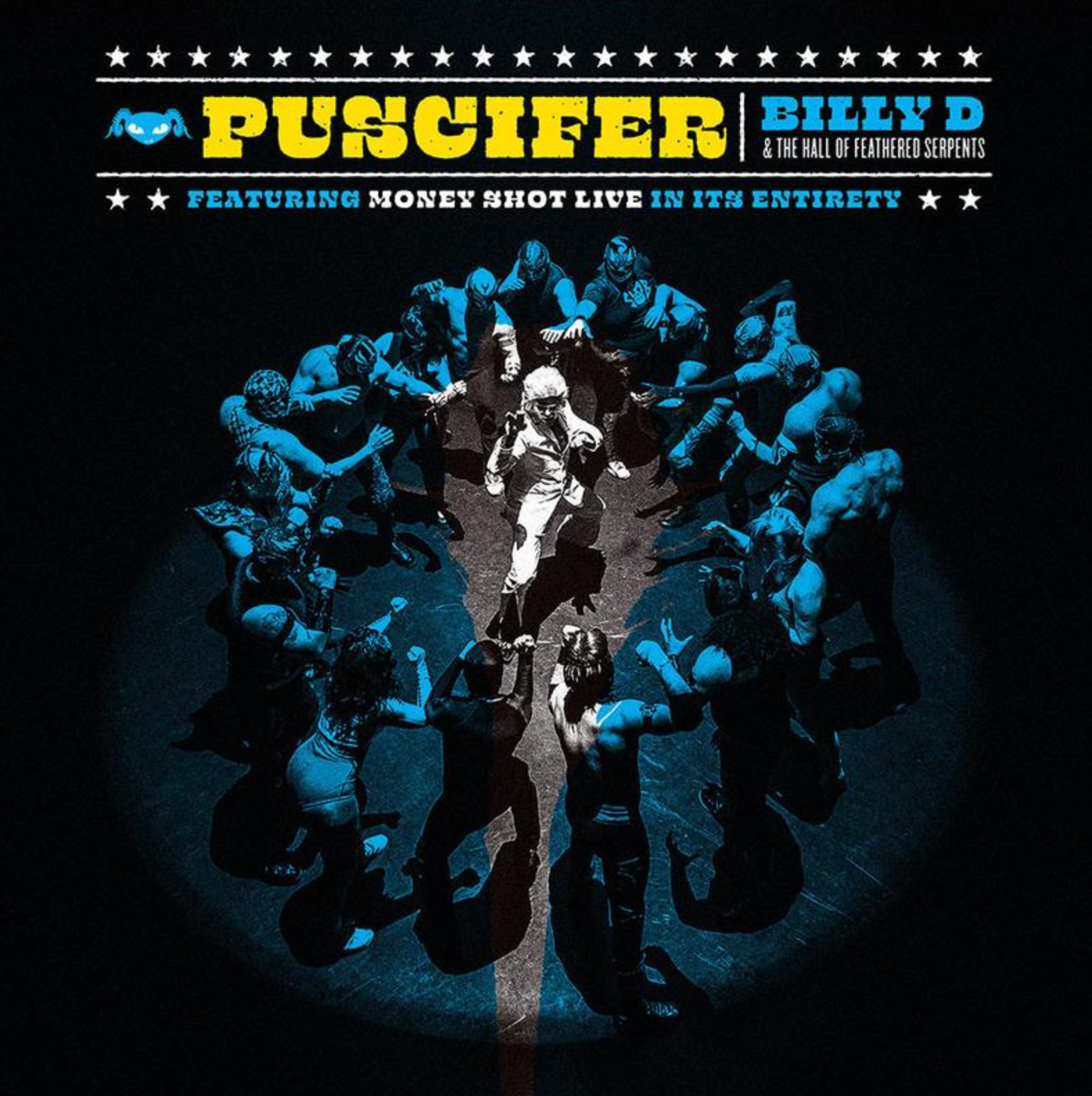 PUSCIFER 'BILLY D: MONEY SHOT LIVE IN ITS ENTIRETY' 2LP - RED/BLUE
