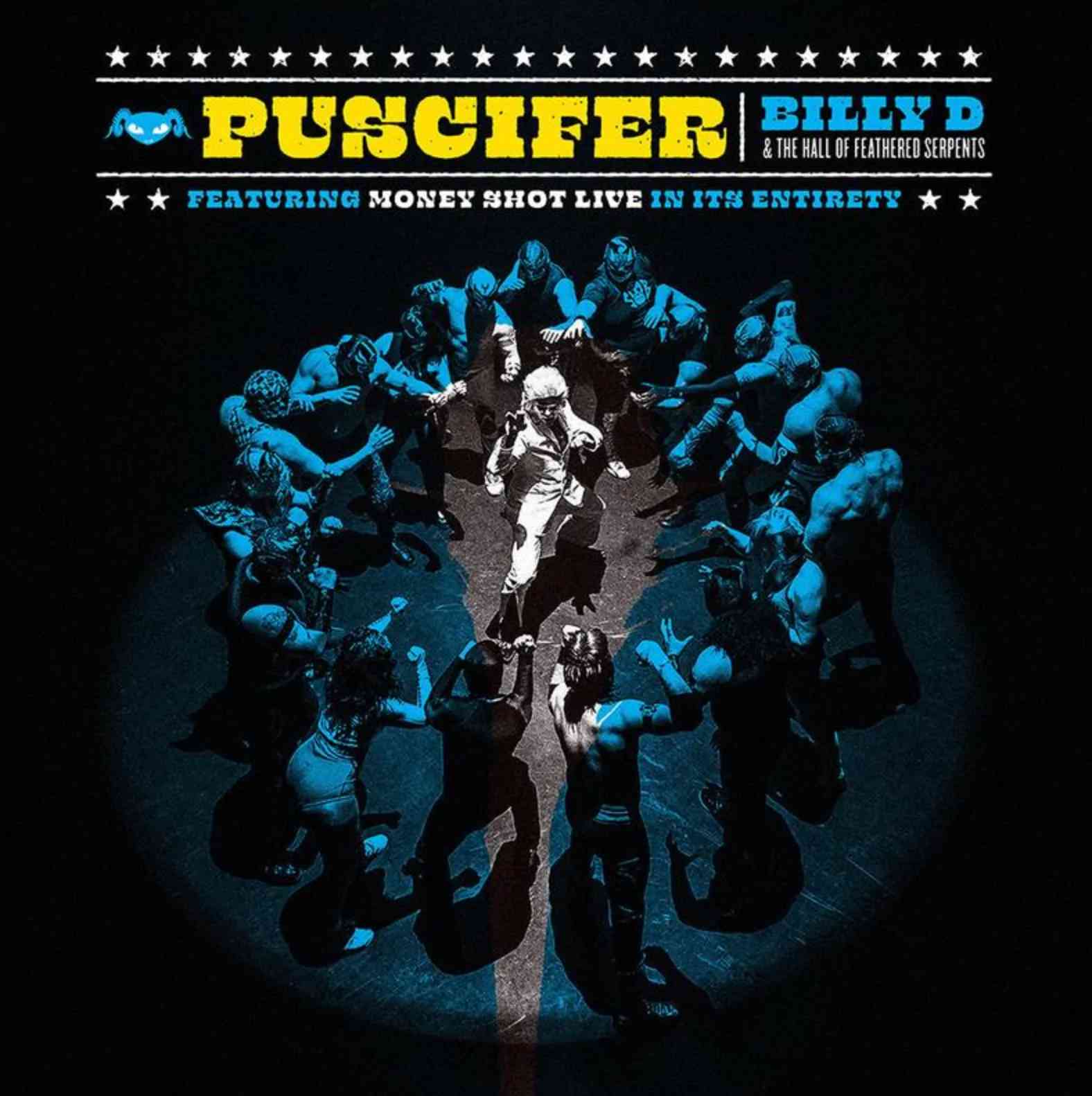 PUSCIFER 'BILLY D: MONEY SHOT LIVE IN ITS ENTIRETY' 2LP - RED/BLUE