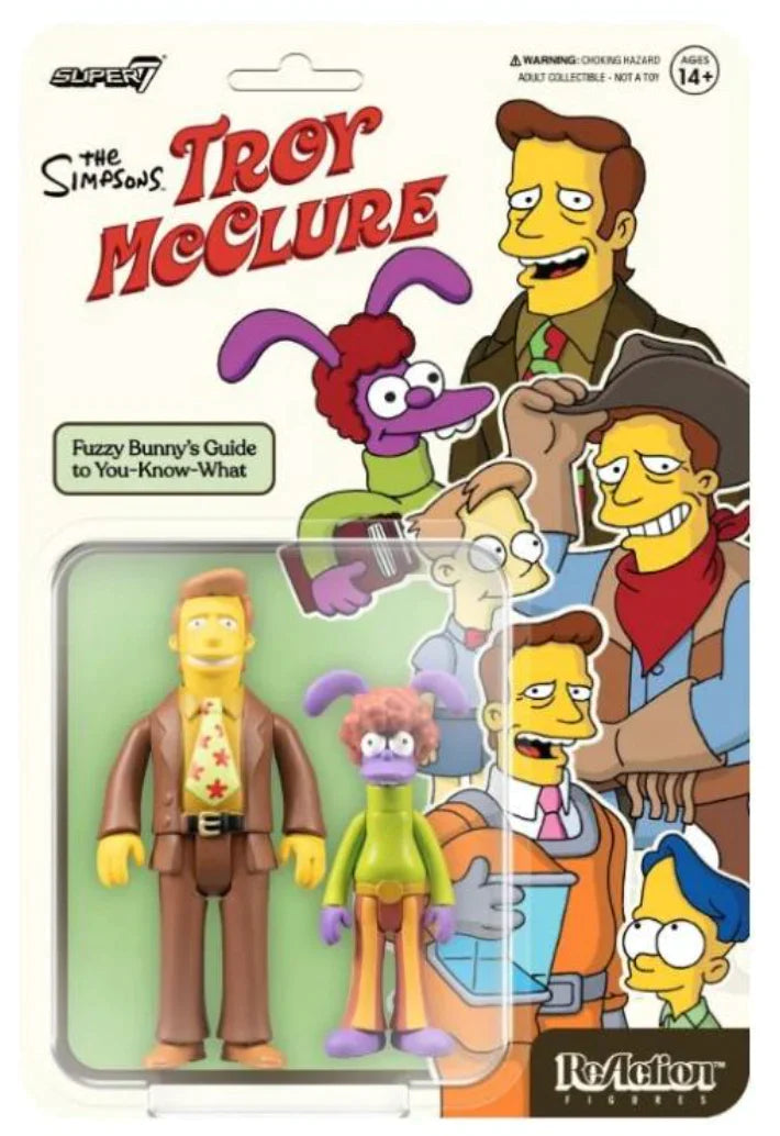 THE SIMPSONS REACTION WAVE 2 - TROY MCCLURE (FUZZY BUNNY'S GUIDE TO YOU-KNOW-WHAT) ACTION FIGURE