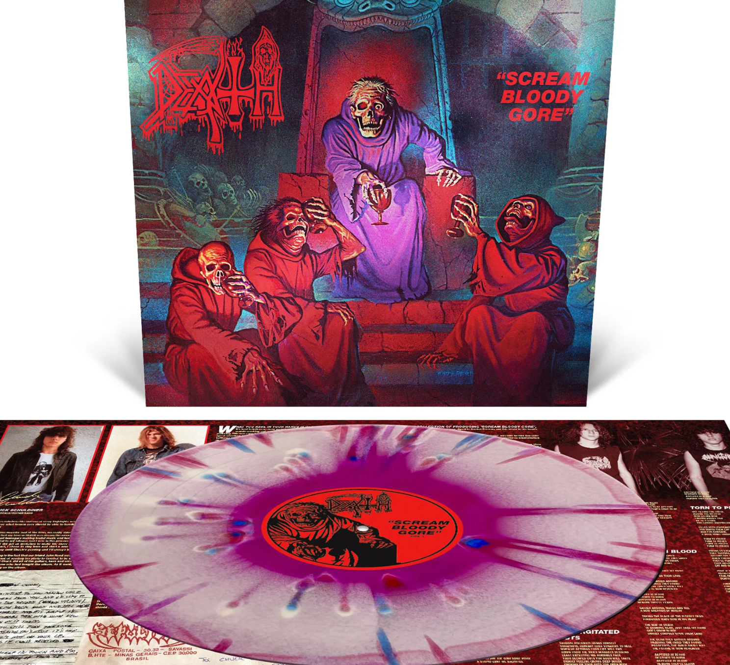 DEATH 'SCREAM BLOODY GORE' LP - VIOLET/WHITE/RED/SPLATTER