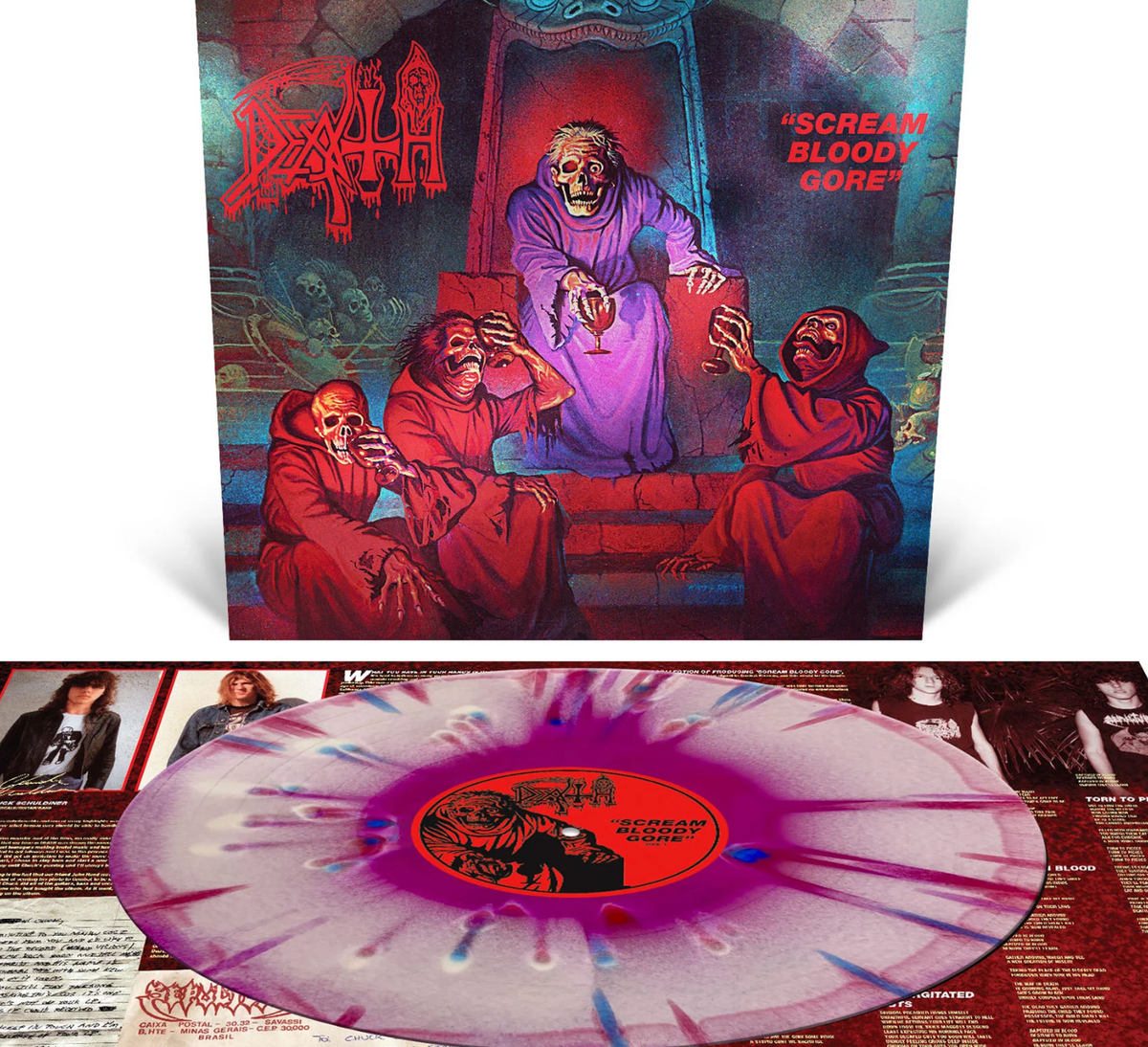 DEATH 'SCREAM BLOODY GORE' LP - VIOLET/WHITE/RED/SPLATTER