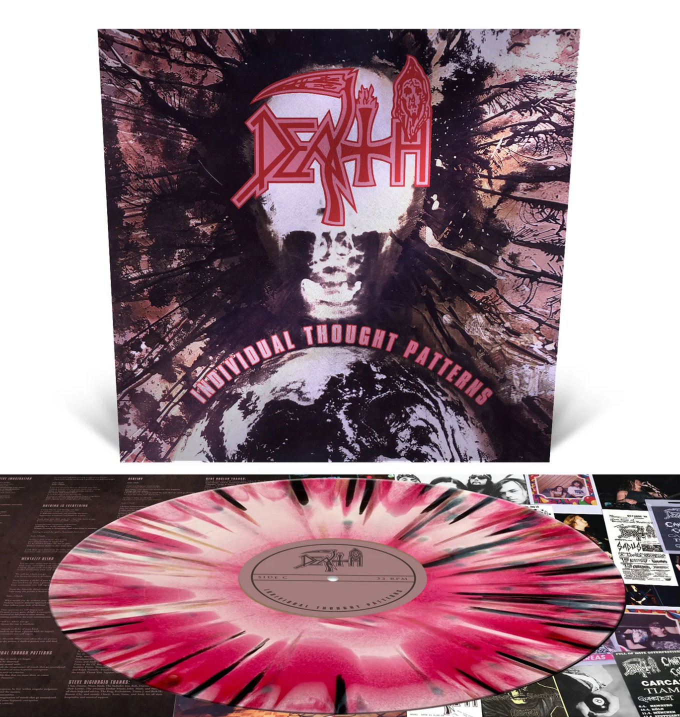 DEATH 'INDIVIDUAL THOUGHT PATTERNS' LP - PINK/WHITE/RED/SPLATTER