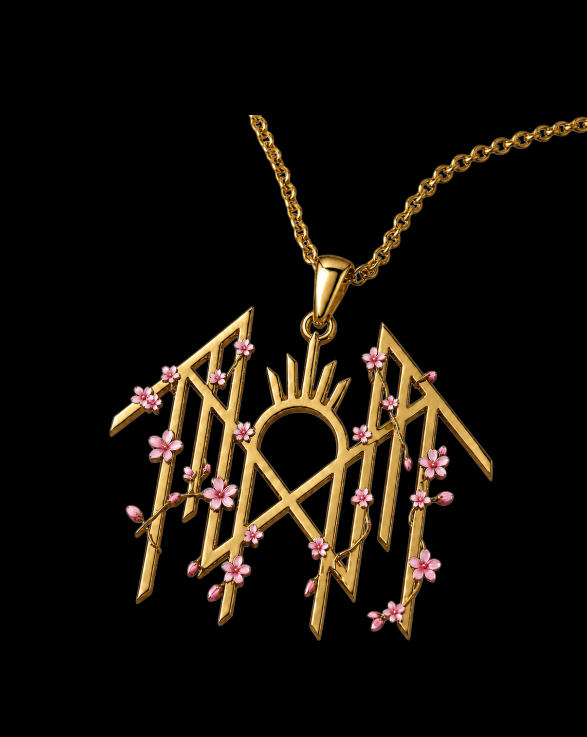 SLEEP TOKEN LOGO w/CHERRY BLOSSOMS NECKLACE - EXCLUSIVE AND LIMITED