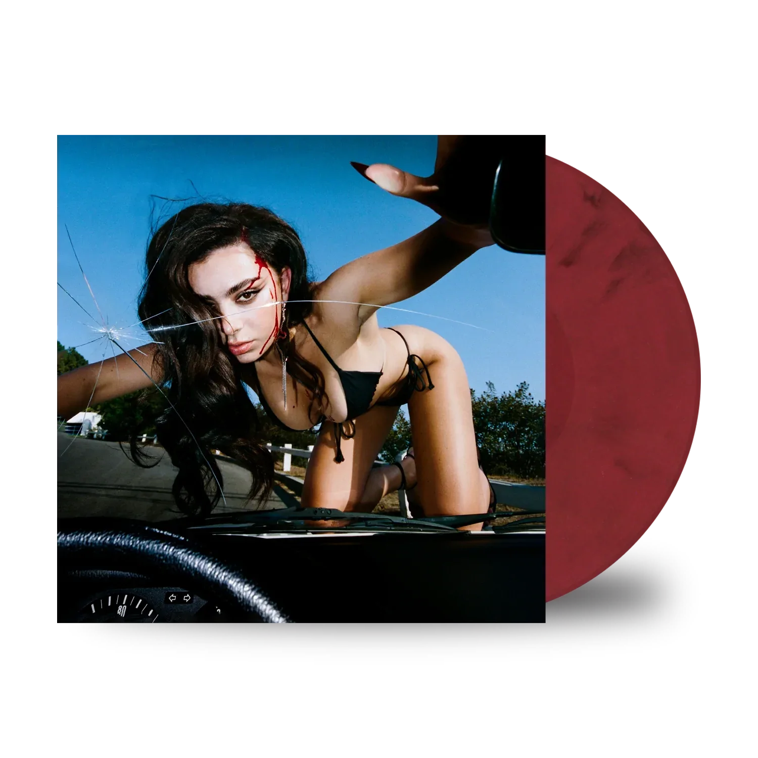 CHARLI XCX 'CRASH' LP - RED/BLACK/MARBLE OPAQUE