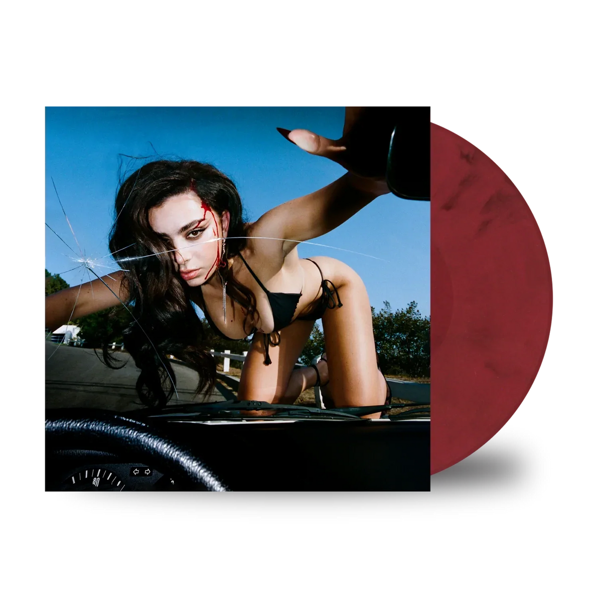CHARLI XCX 'CRASH' LP - RED/BLACK/MARBLE OPAQUE