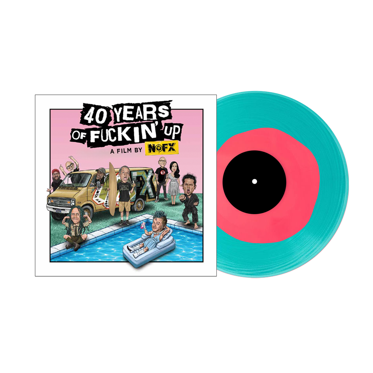 NOFX ‘40 YEARS OF F*CKIN' UP: SOUNDTRACK’ LP - EXCLUSIVE - LTD. 500 - PINK/TURQUOISE