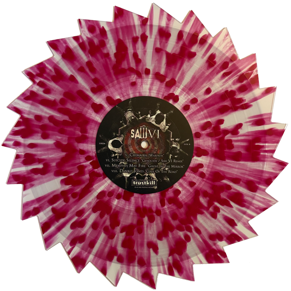 SAW VI SOUNDTRACK 2LP (Exclusive – Limited to 300, "Sawblade" Clear with Blood Red Splatter Vinyl)