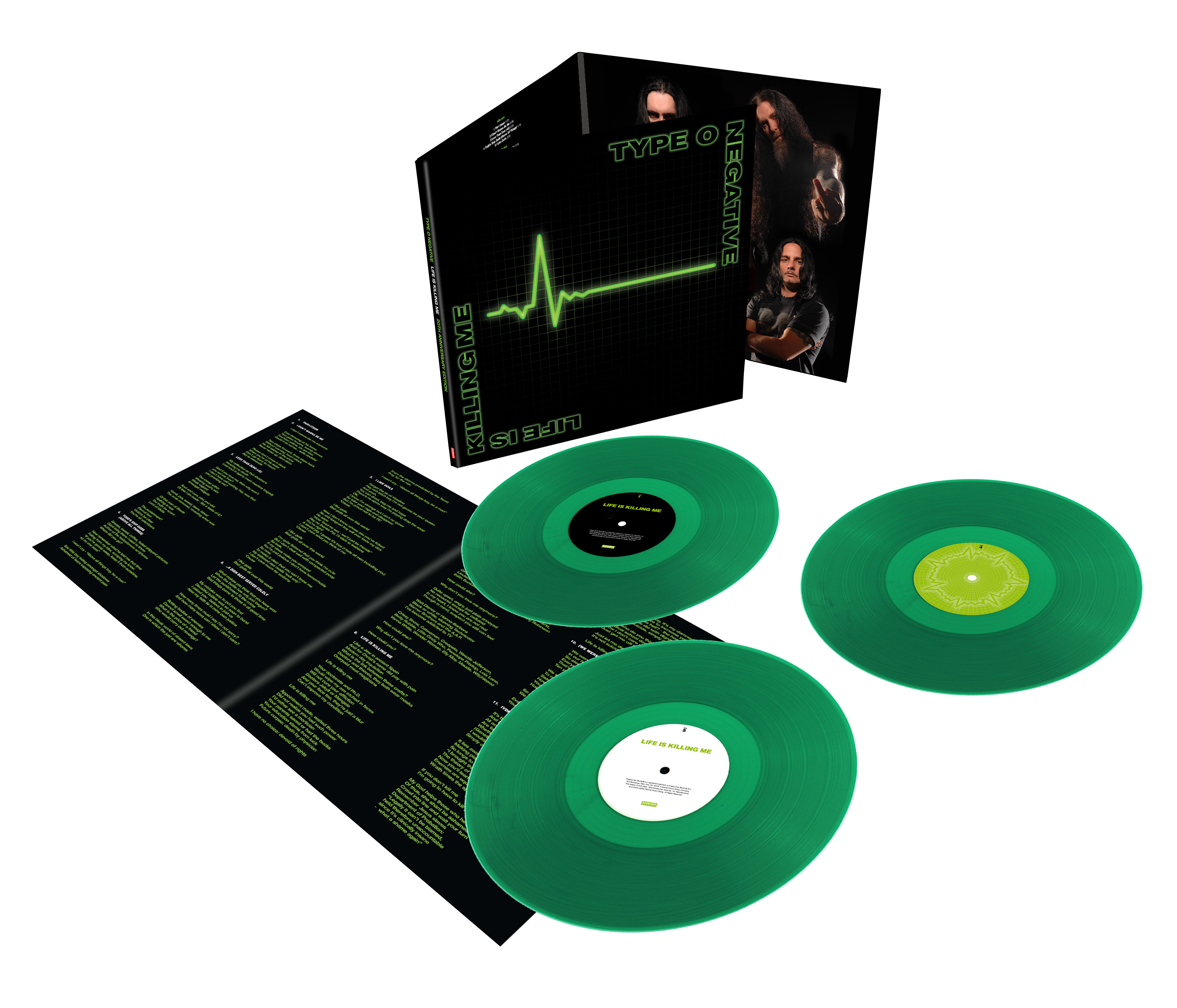 TYPE O NEGATIVE ‘LIFE IS KILLING ME’ 3LP - LTD. 1000 - TRANSPARENT GREEN