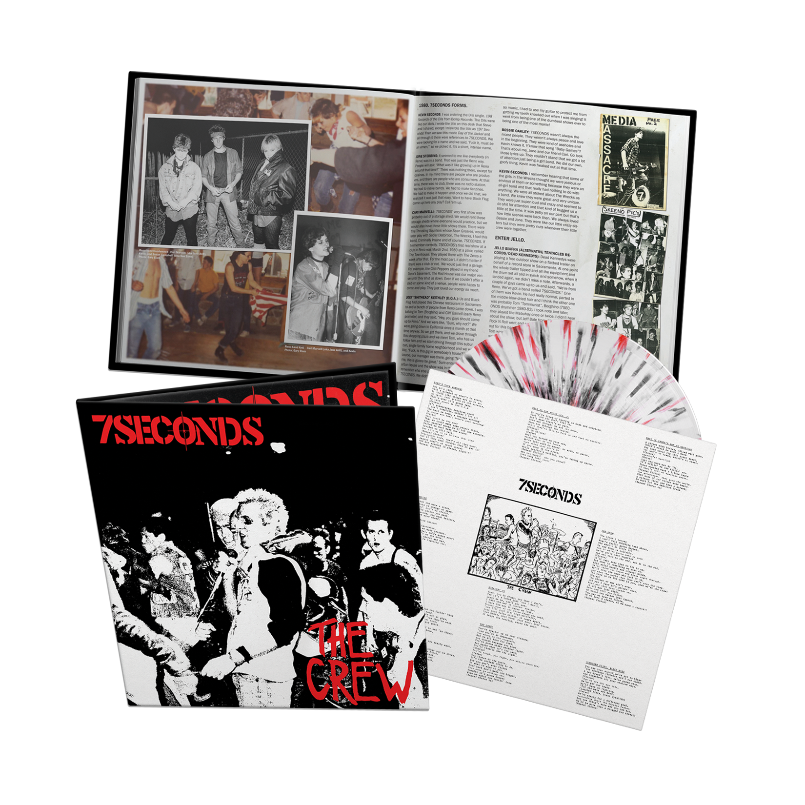 7SECONDS ‘THE CREW’ LP - WHITE/RED/BLACK/SPLATTER