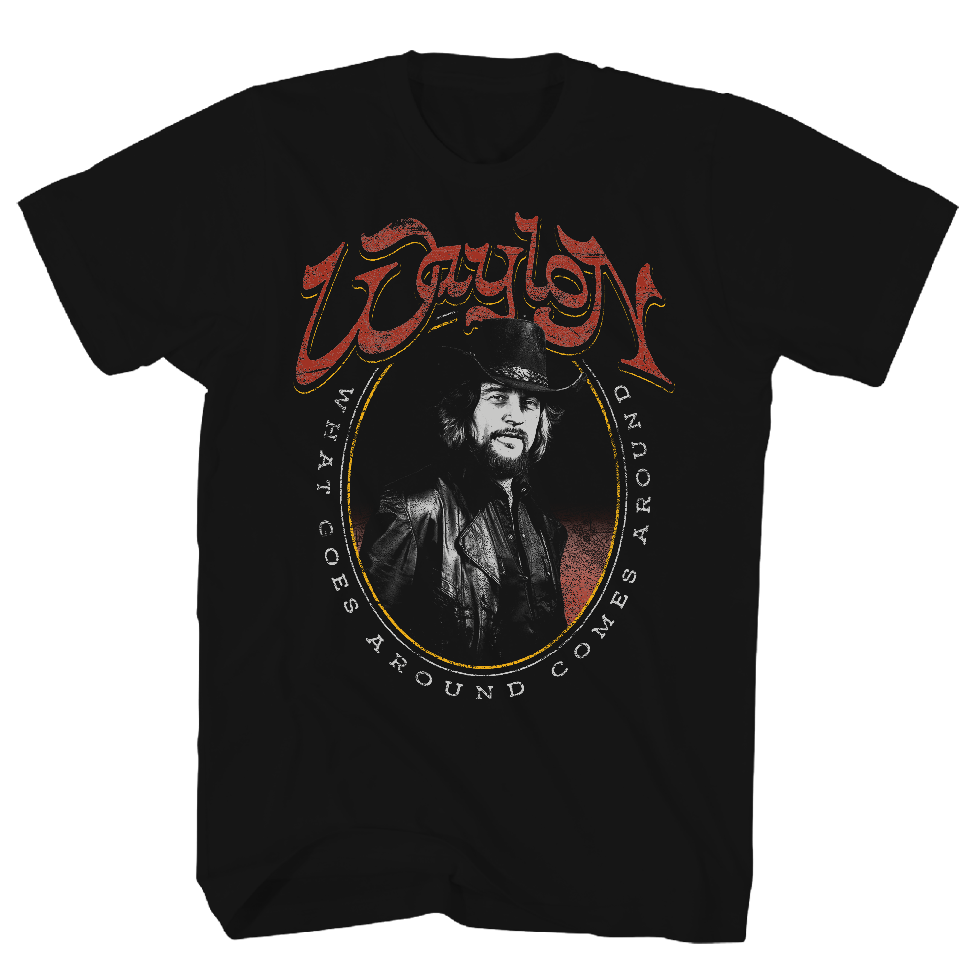 WALYON JENNINGS WHAT GOES AROUND BLACK T-SHIRT
