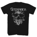 GODMACK SMOKING SKULL BLACK T-SHIRT/S