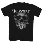 GODMACK SMOKING SKULL BLACK T-SHIRT/S