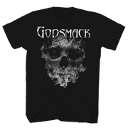 GODMACK SMOKING SKULL BLACK T-SHIRT/S