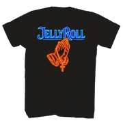 JELLY ROLL NEON PRAYING HANDS FRT/BACK BLACK T-SHIRT