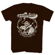 WAYLON JENNINGS WHAT GOES AROUND CHOCOLATE T-SHIRT