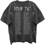 AC/DC HIGH VOLTAGE 76 TOUR FRT/BACK ALL OVER PRINT VINTAGE BLACK T-SHIRT/GIANT VINTAGE