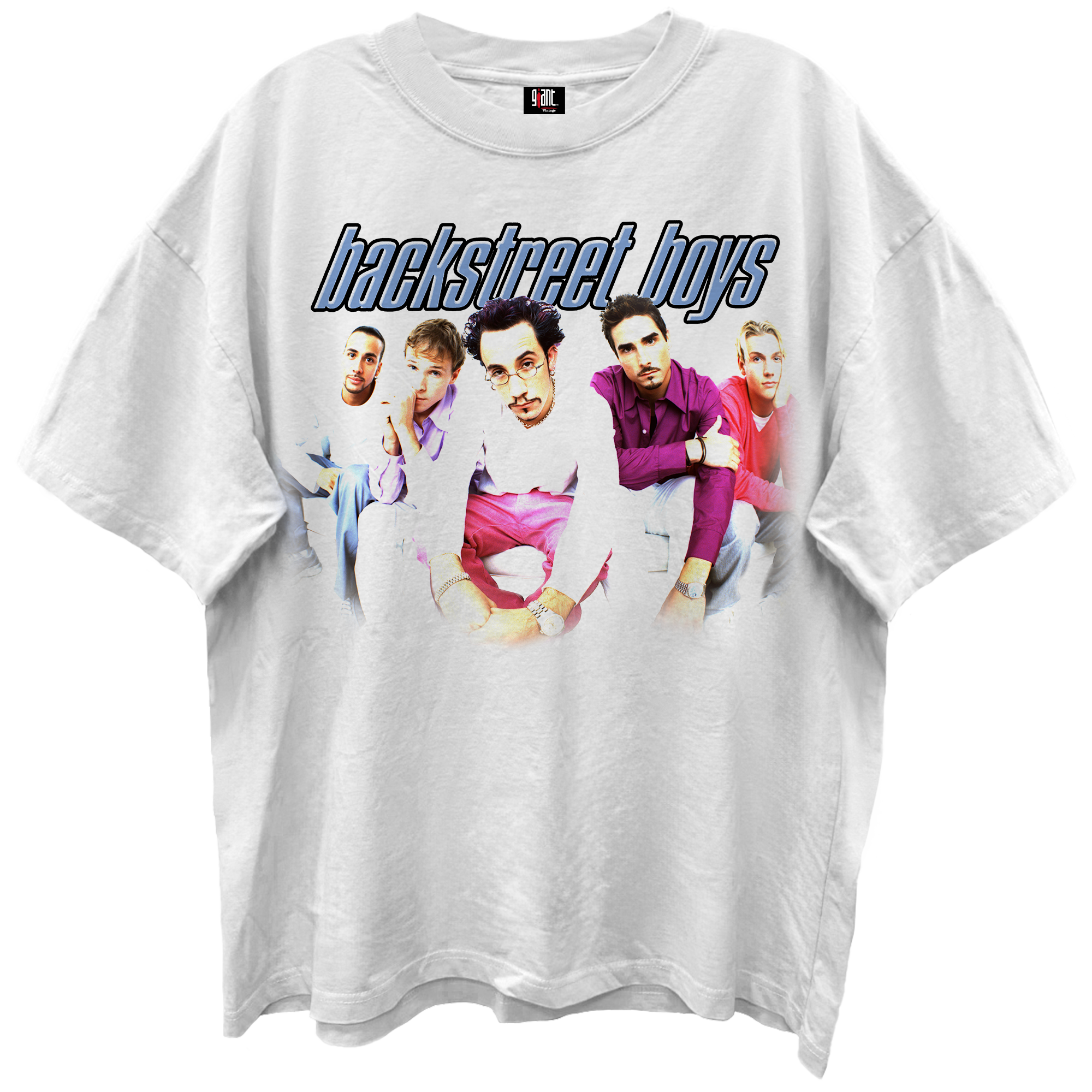 BACKSTREET BOYS I WANT IT THAT WAY BLANC WHITE ENZYME WASH T-SHIRT/GIANT VINTAGE