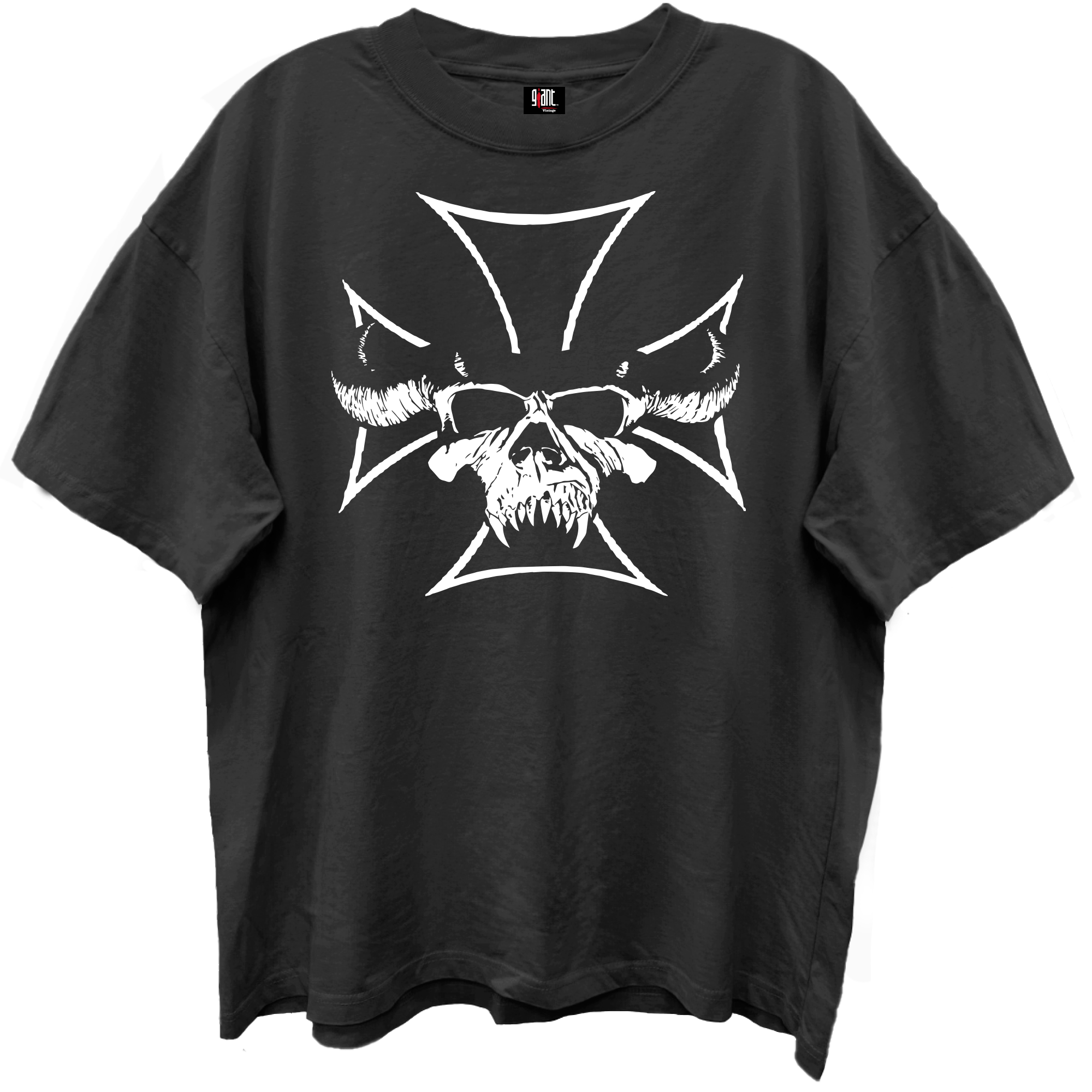 DANZIG IRON CROSS LIMO BLACK ENZYME WASH T-SHIRT/GIANT VINTAGE