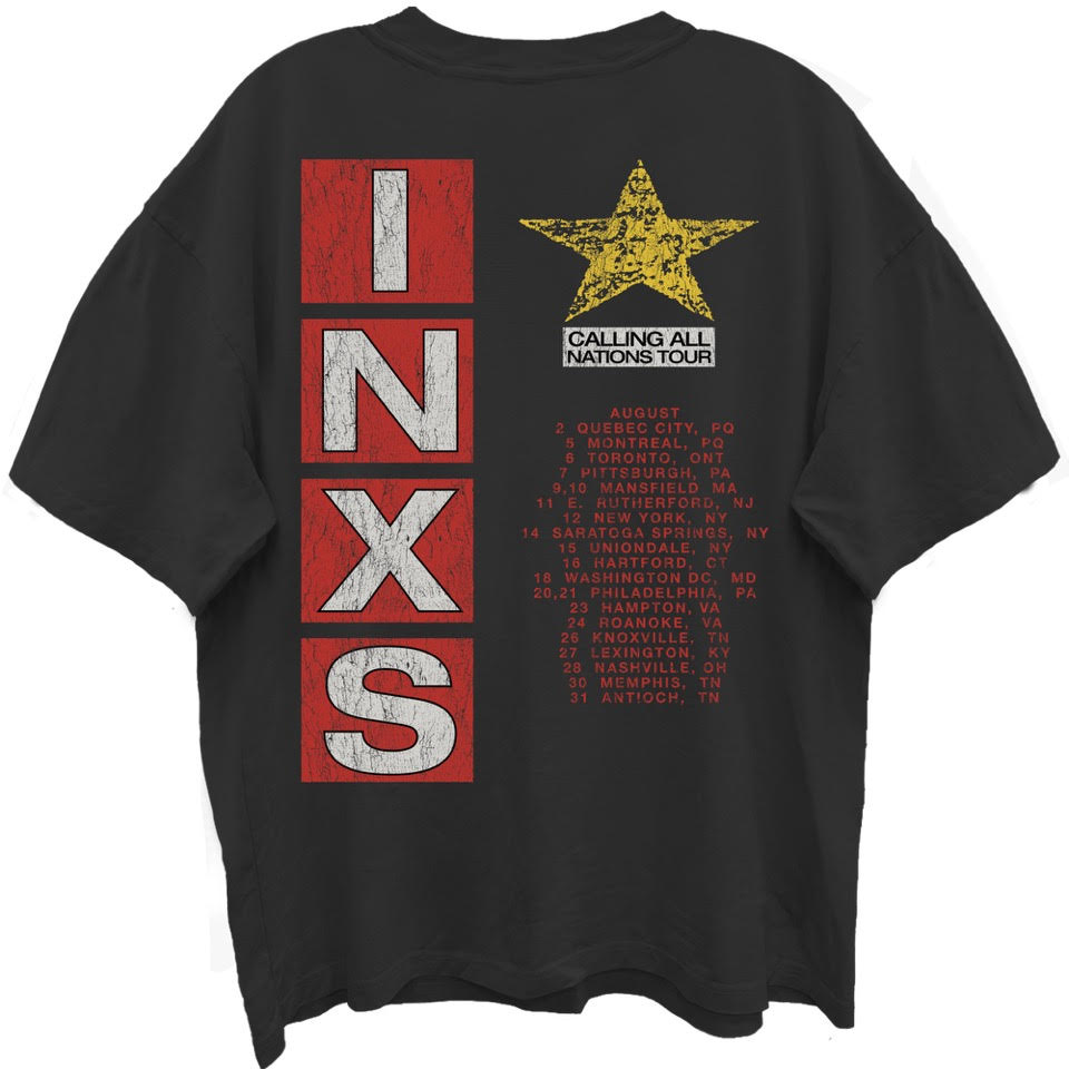 INXS CALLING ALL NATIONS TOUR FRT/BK LIMO BLACK ENZYME WASH T-SHIRT/GIANT VINTAGE