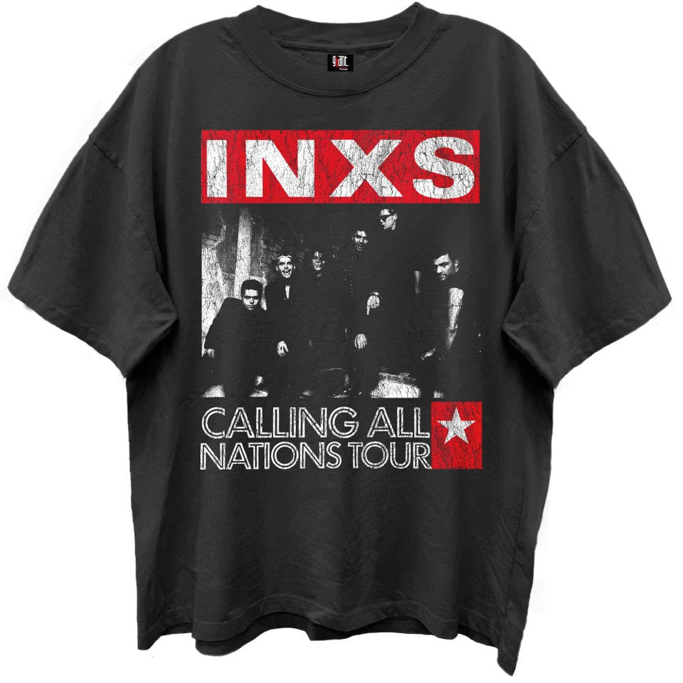 INXS CALLING ALL NATIONS TOUR FRT/BK LIMO BLACK ENZYME WASH T-SHIRT/GIANT VINTAGE