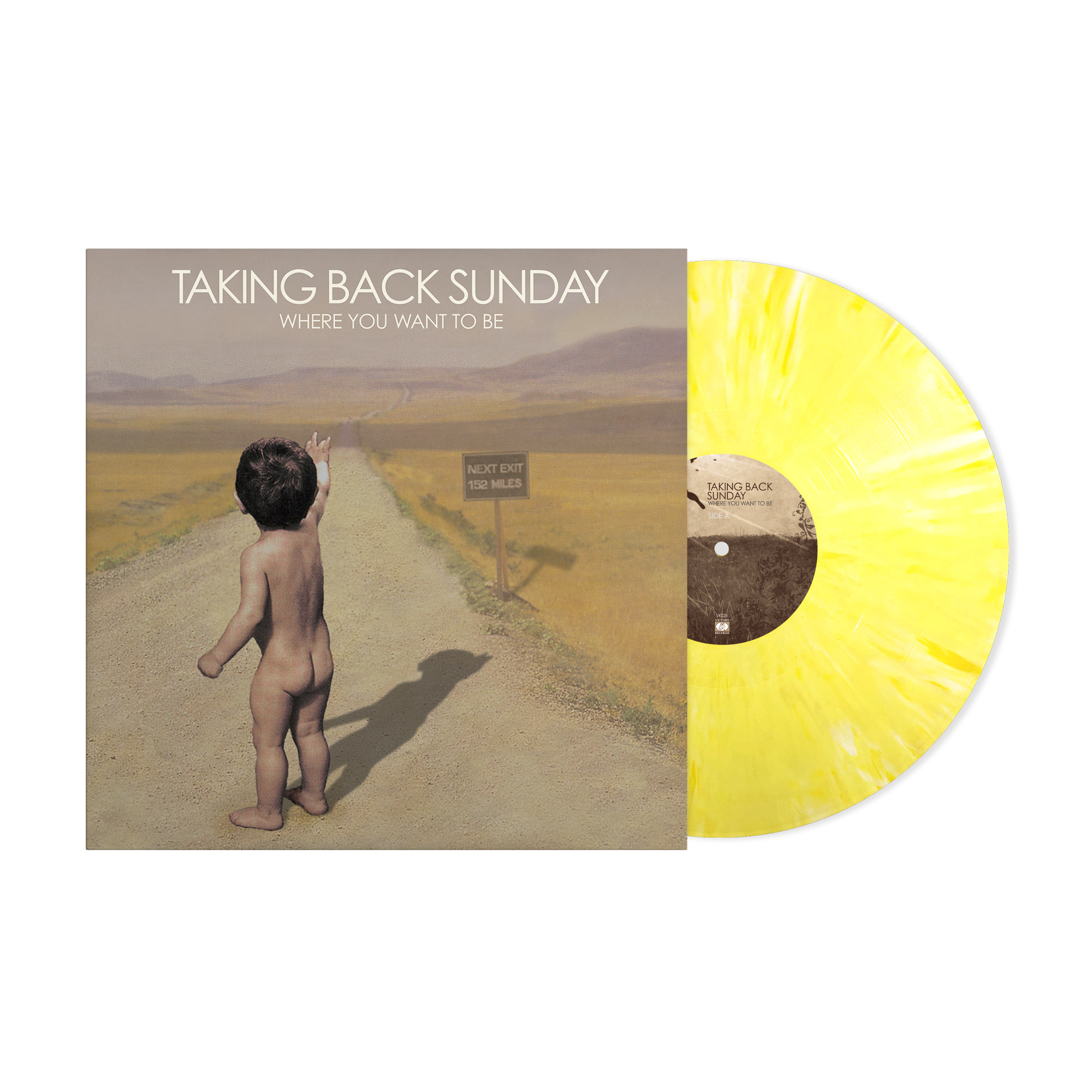 TAKING BACK SUNDAY 'WHERE YOU WANT TO BE' LP - EXCLUSIVE - LTD. 500 -  YELLOW SPLATTER