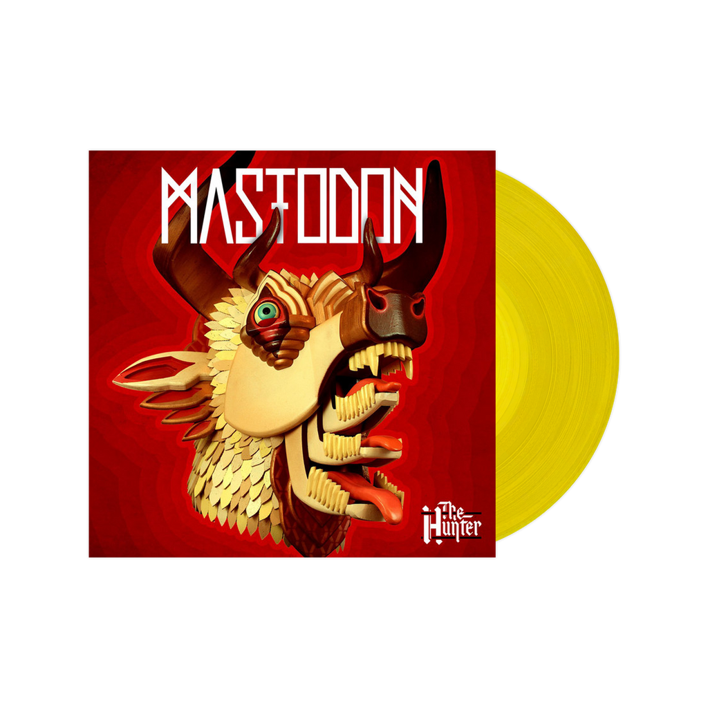 MASTODON 'THE HUNTER' LP (Exclusive ' Yellow Vinyl) w/ SIGNED 12"x12" PAUL ROMANO PRINT