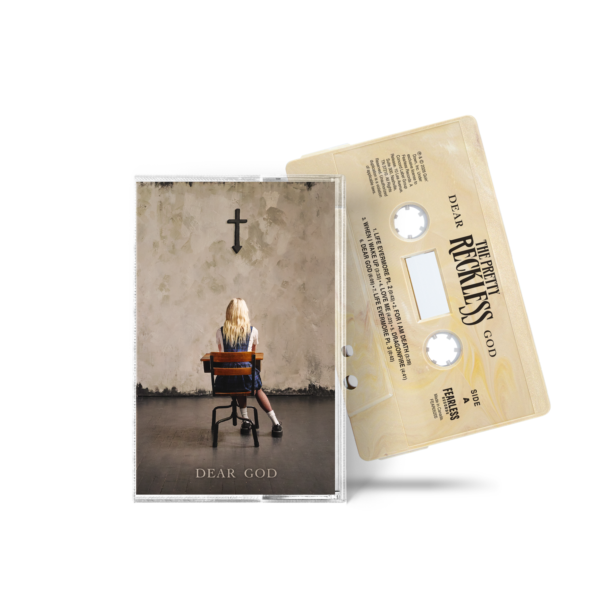 THE PRETTY RECKLESS ‘DEAR GOD’ CASSETTE (Cappuccino Swirl)