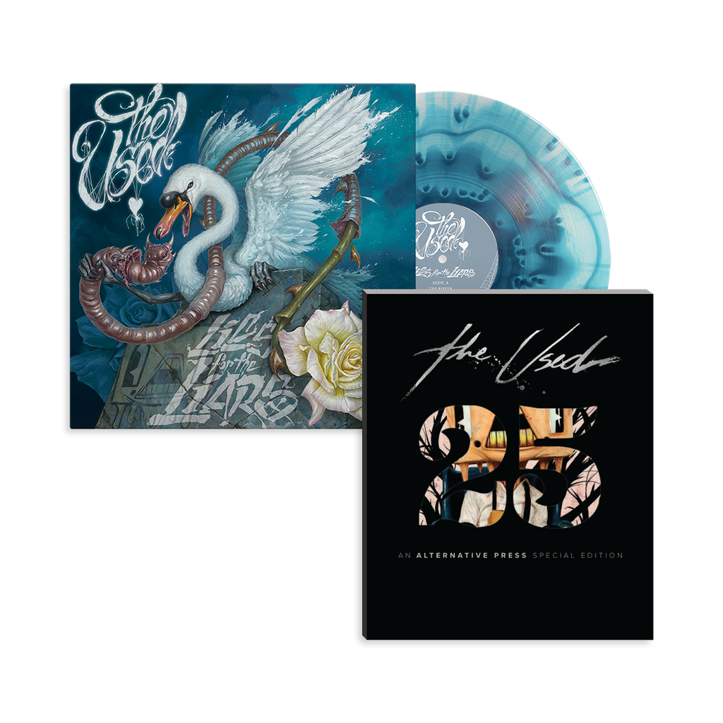 THE USED'LIES FOR THE LIARS' LP + AP SPECIAL COLLECTOR'S EDITION MAGAZINE - EXCLUSIVE - LTD. 500 - ULTRA CLEAR/SEA BLUE CLOUDY