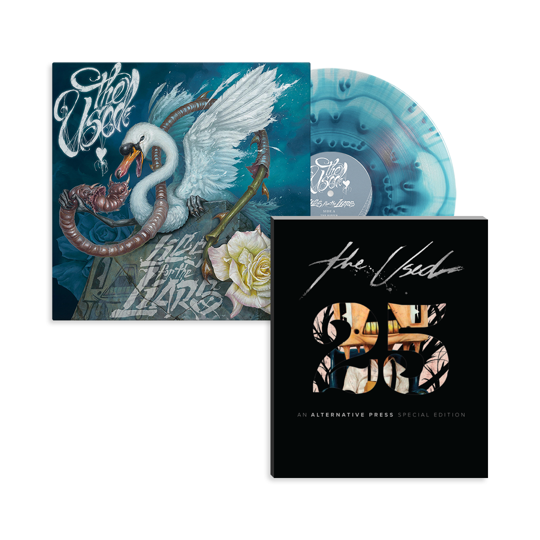 THE USED'LIES FOR THE LIARS' LP + AP SPECIAL COLLECTOR'S EDITION MAGAZINE - EXCLUSIVE - LTD. 500 - ULTRA CLEAR/SEA BLUE CLOUDY
