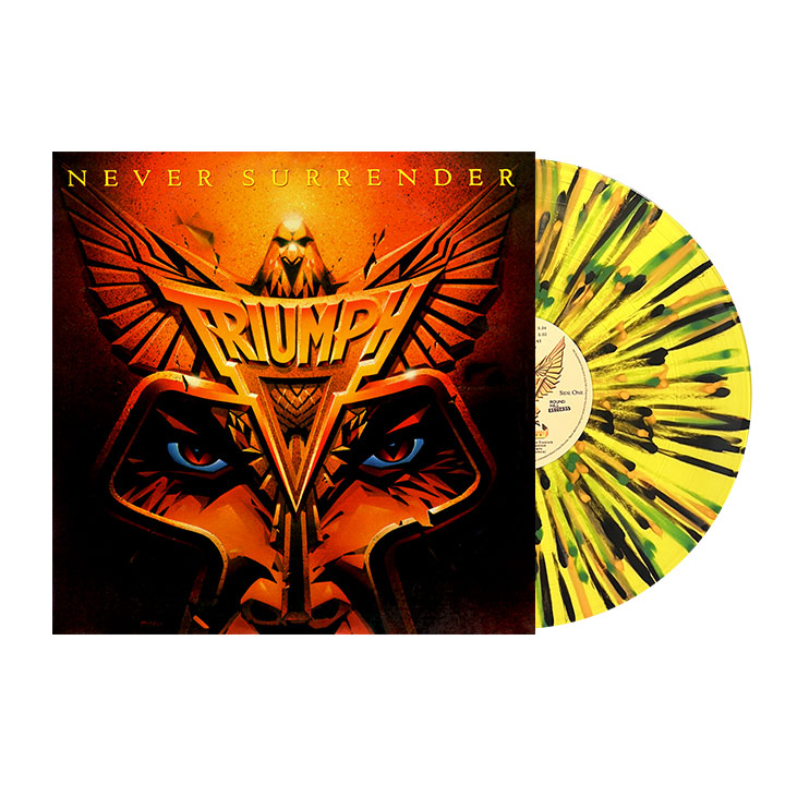 TRIUMPH ‘NEVER SURRENDER’ LP - LTD. 200 - YELLOW/BLACK/ORANGE/GREEN SPLATTER