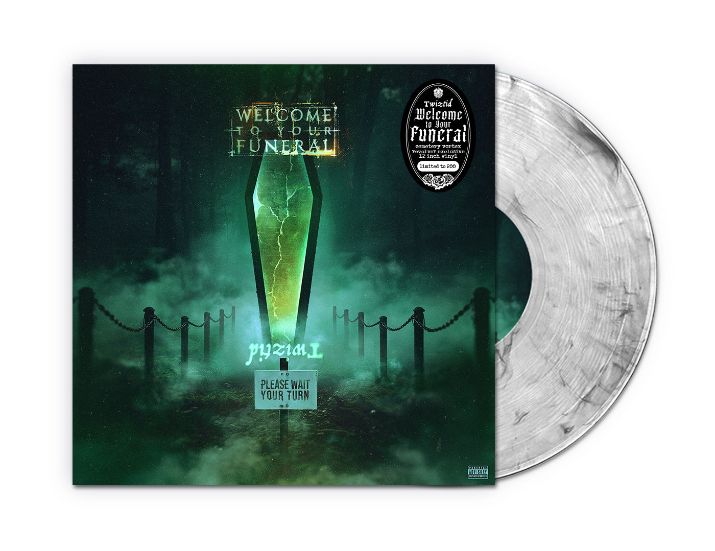 TWIZTID 'WELCOME TO YOUR FUNERAL' LP + 7" LTD. 200 - CEMETERY VORTEX/CLEAR/GRAY/BLACK + SIGNED 7" - MINT GREEN