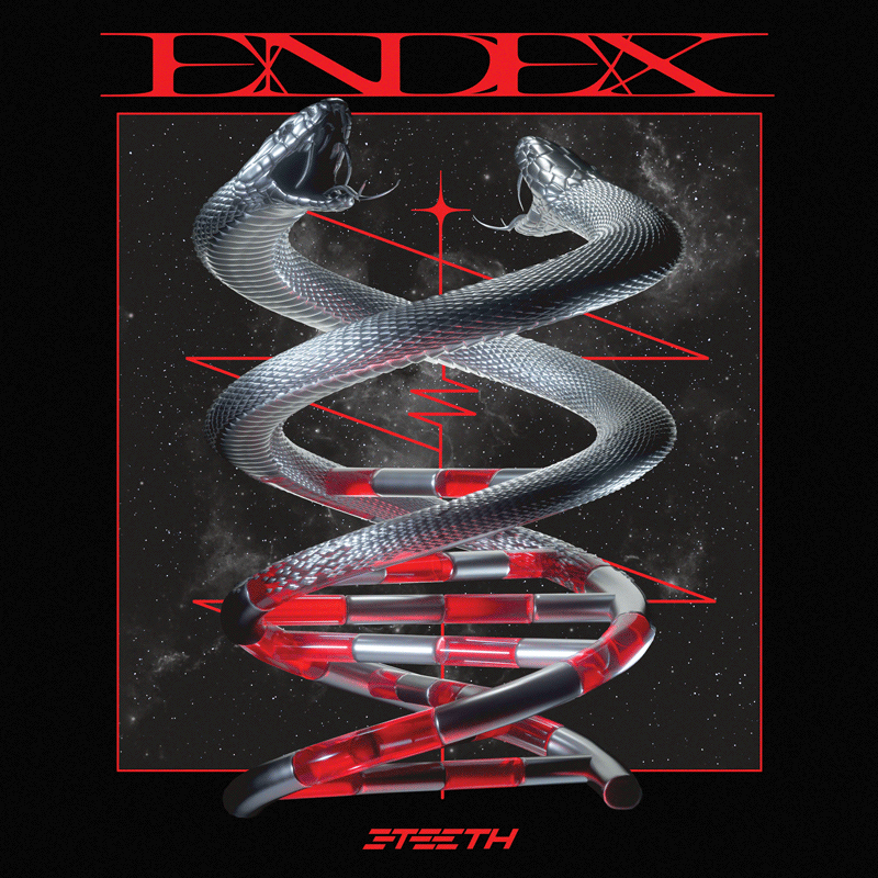 3TEETH ‘ENDEX’ LP + EXCLUSIVE 12"x12" LENTICULAR INSERT - LTD. - BLACK/WHITE/MARBLE