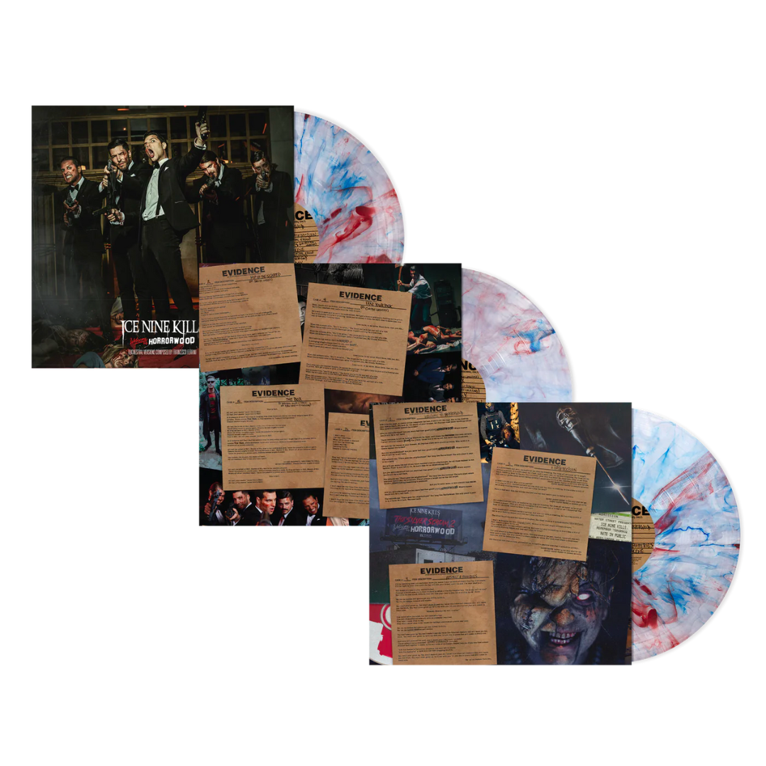 ICE NINE KILLS 'WELCOME TO HORRORWOOD: UNDER FIRE' 3LP BOX SET - DELUXE - RED/WHITE/BLUE/SWIRL