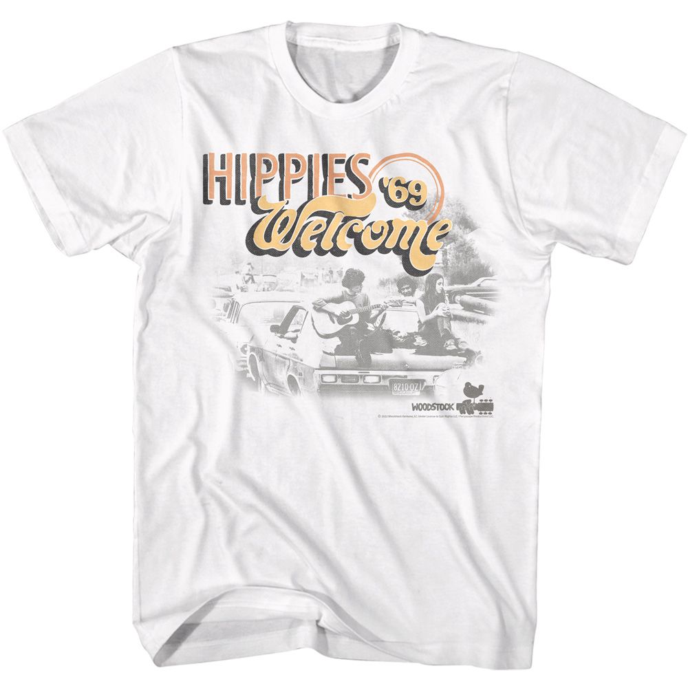 WOODSTOCK - HIPPIES WELCOME 69 SHIRT