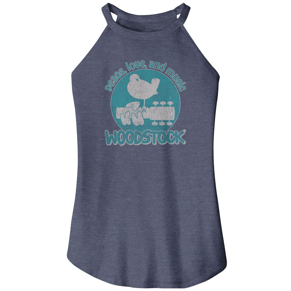 WOODSTOCK - PEACE LOVE AND MUSIC LADIES SHIRT