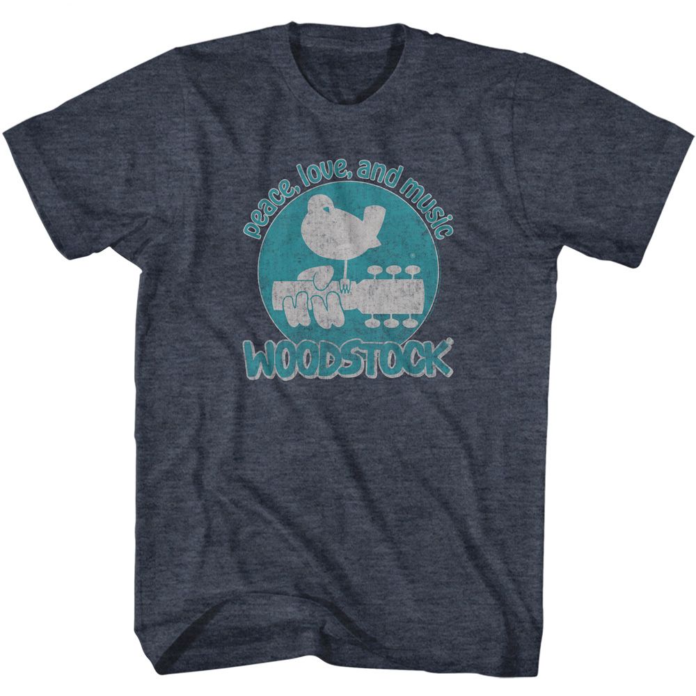 WOODSTOCK - PEACE LOVE AND MUSIC SHIRT