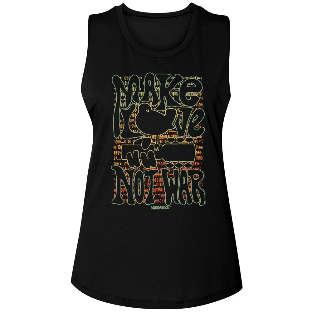 WOODSTOCK - MAKE LOVE NOT WAR LADIES SHIRT