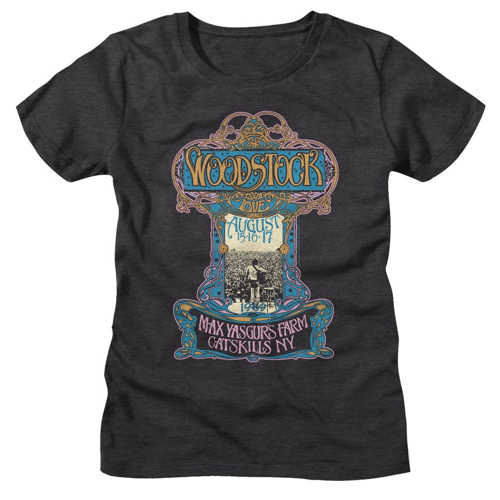 WOODSTOCK - NOUVEAU POSTER LADIES SHIRT