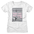 WOODSTOCK - MAKE LOVE NOT WAR POSTER LADIES SHIRT