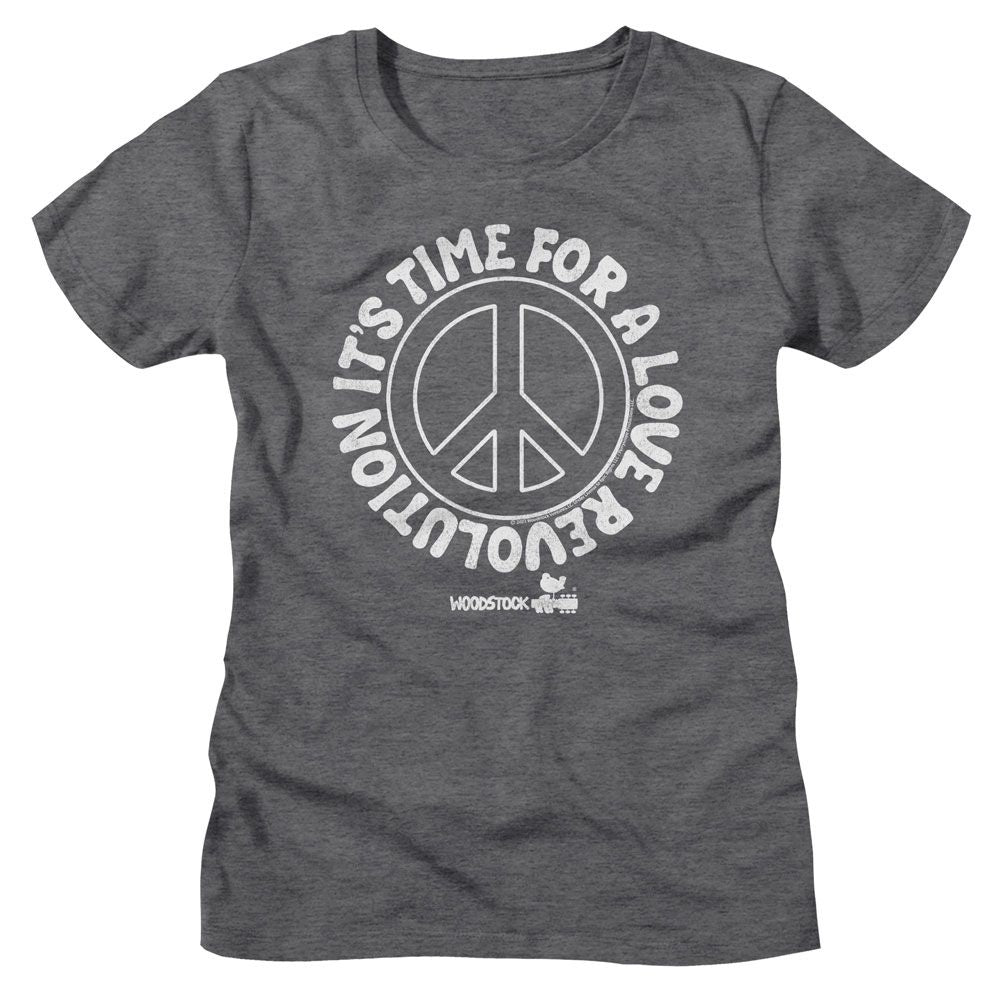 WOODSTOCK - LOVE REVOLUTION PEACE SIGN LADIES SHIRT