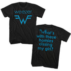 WEEZER - BLUE LOGO AND LYRICS SHIRT