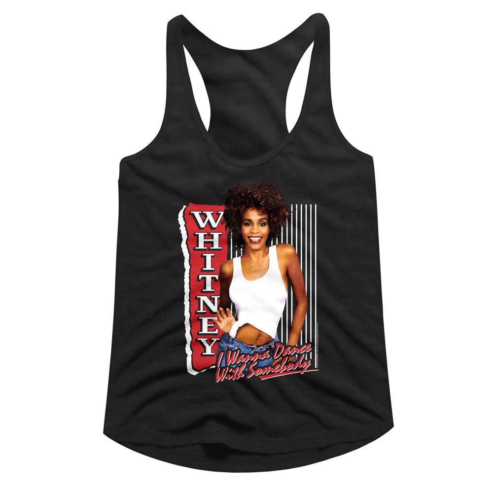 WHITNEY HOUSTON - WHITE I WANNA DANCE LADIES SHIRT