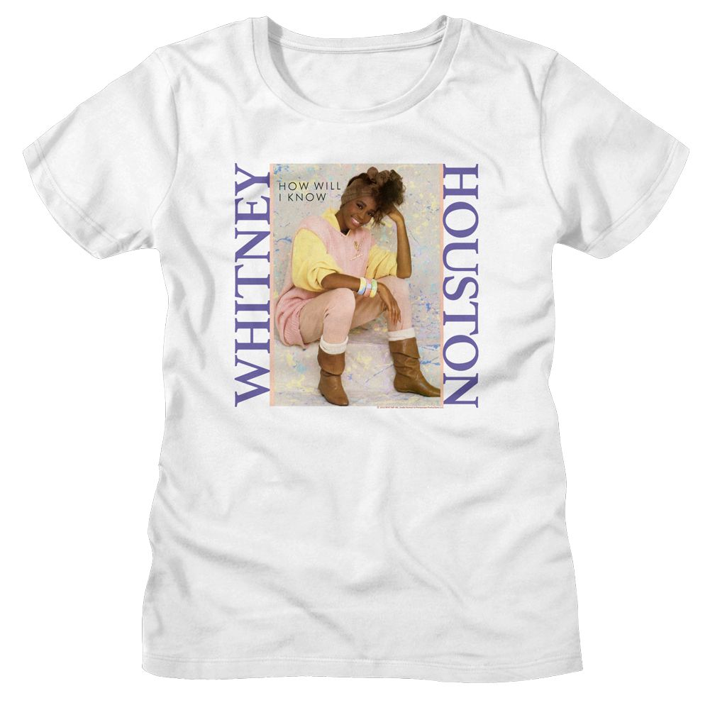 WHITNEY HOUSTON - PASTEL HOW WILL I KNOW LADIES SHIRT