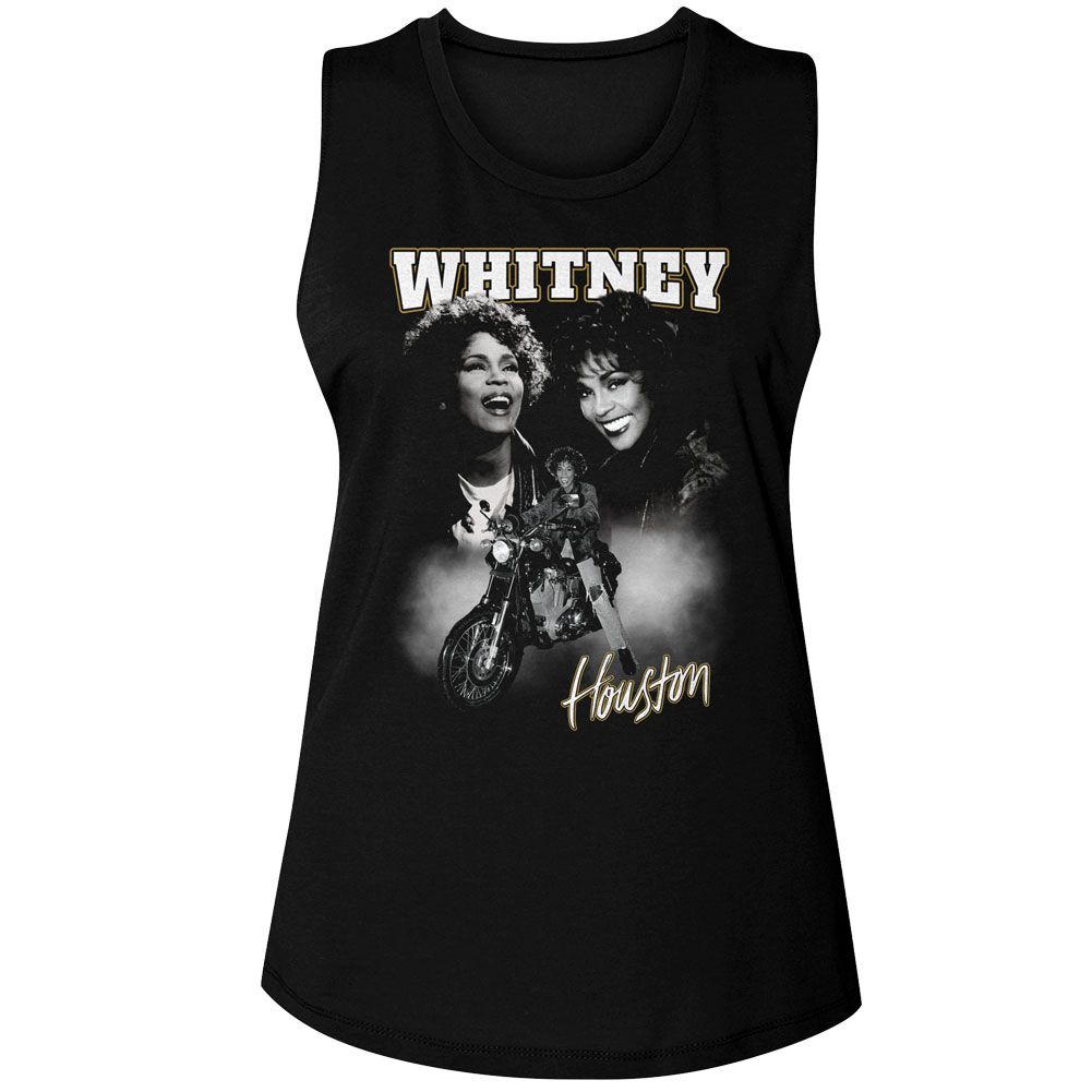 WHITNEY HOUSTON - MOTORCYCLE COLLAGE LADIES SHIRT
