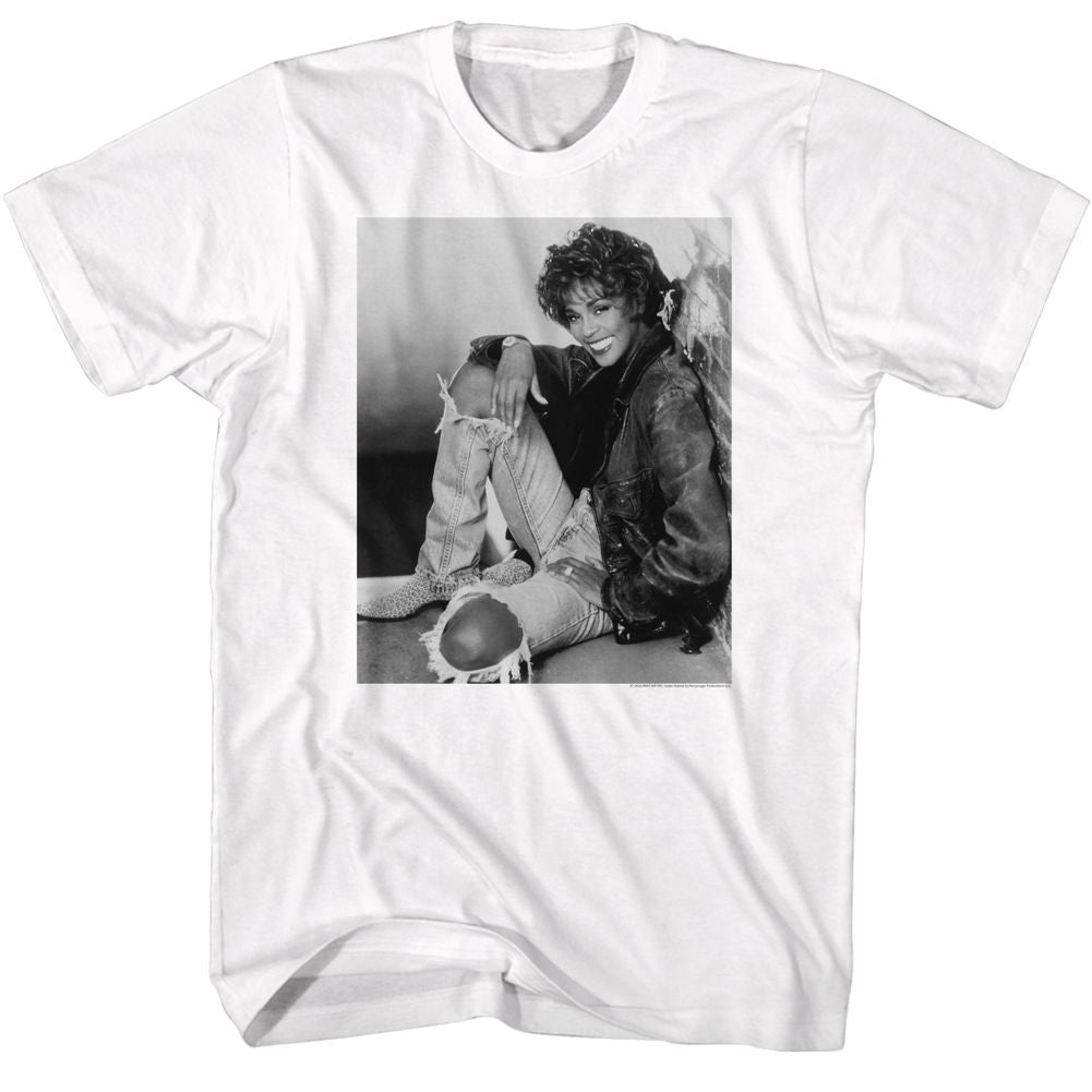 WHITNEY HOUSTON - BW BRICK WALL SIT SHIRT